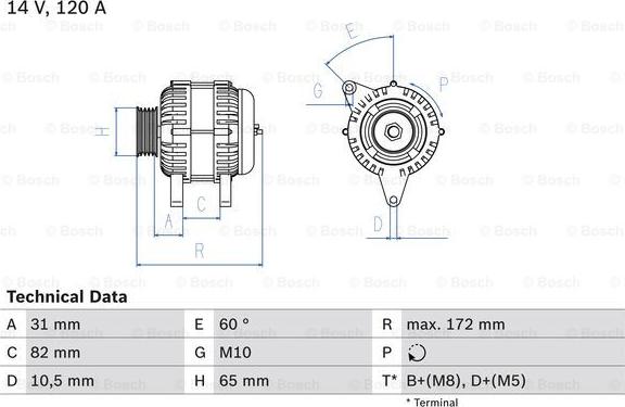 BOSCH 0 986 038 180 - Alternador parts5.com