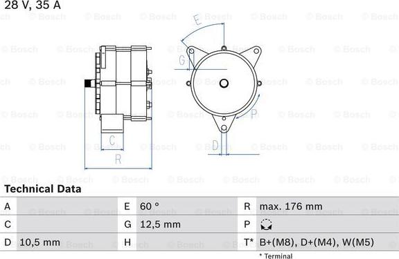 BOSCH 0 986 037 440 - Alternátor parts5.com