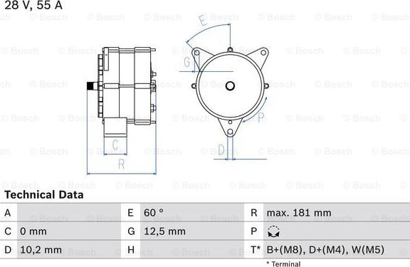 BOSCH 0 986 037 410 - Alternator parts5.com