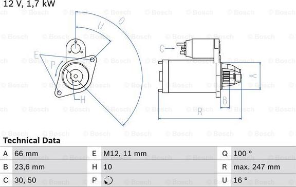 BOSCH 0 986 024 030 - Starter parts5.com