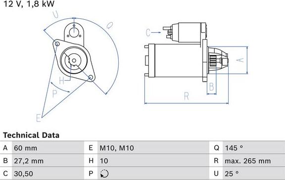 BOSCH 0 986 024 820 - Rozrusznik parts5.com