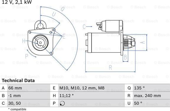 BOSCH 0 986 020 131 - Starter parts5.com