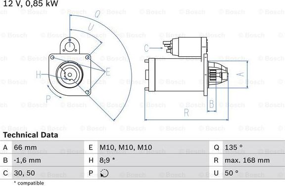 BOSCH 0 986 021 051 - Startér parts5.com