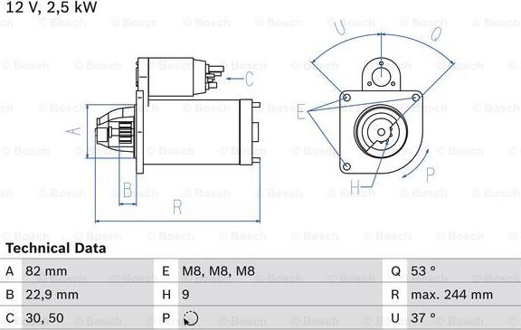 BOSCH 0 986 023 120 - Motor de arranque parts5.com