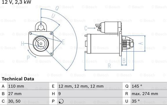 BOSCH 0 986 023 860 - Motor de arranque parts5.com