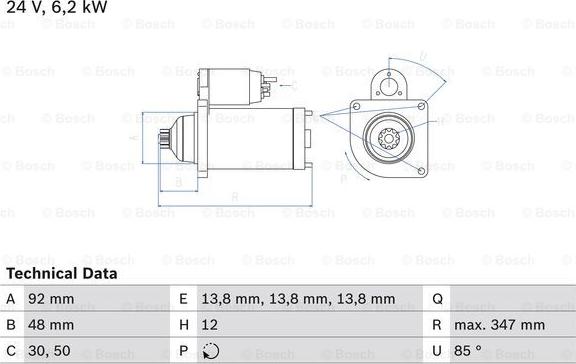 BOSCH 0 986 022 980 - Marş motoru parts5.com