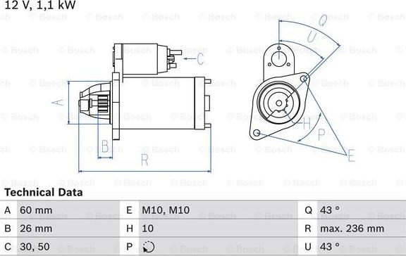 BOSCH 0 986 022 280 - Стартер parts5.com