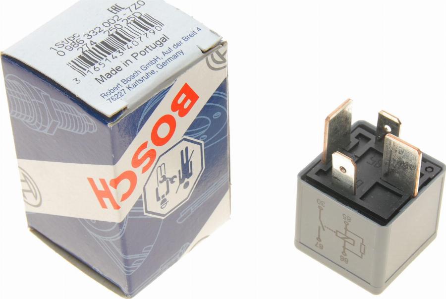 BOSCH 0 986 332 002 - Реле, рабочий ток parts5.com