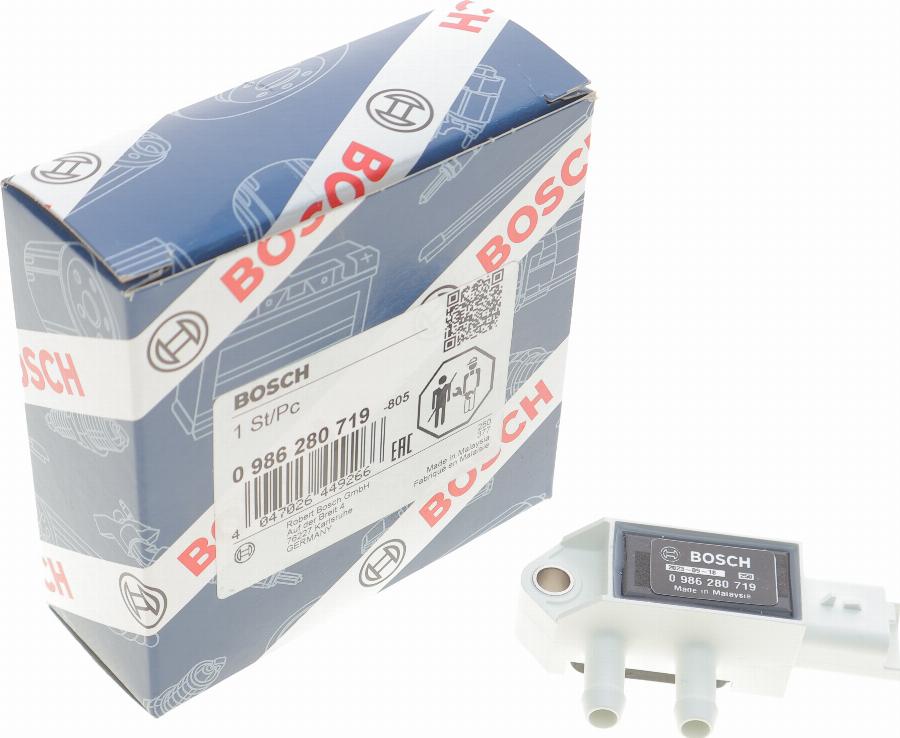 BOSCH 0 986 280 719 - Senzor, tlak výfukového plynu parts5.com