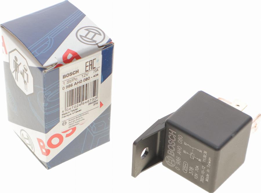 BOSCH 0 986 AH0 080 - Relé, corriente de trabajo parts5.com