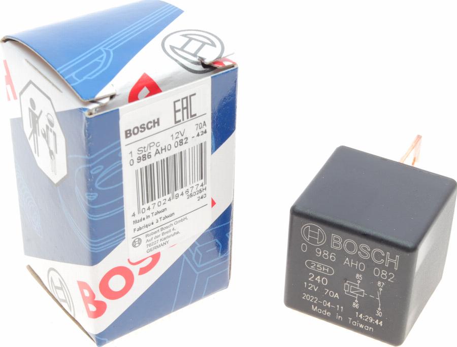 BOSCH 0 986 AH0 082 - Relé, corriente de trabajo parts5.com