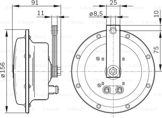 BOSCH 0 986 AH0 203 - Claxon parts5.com