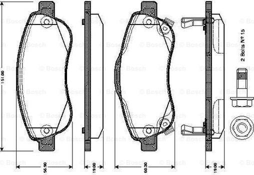 BOSCH 0 986 TB3 013 - Set placute frana,frana disc parts5.com