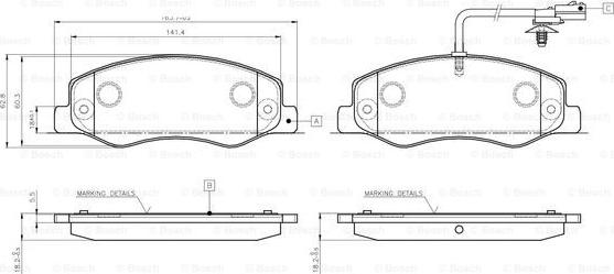 BOSCH 0 986 TB3 132 - Fren balata seti, diskli fren parts5.com