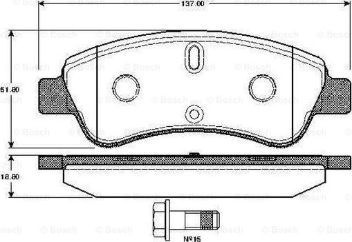 BOSCH 0 986 TB2 407 - Bremsbelagsatz, Scheibenbremse parts5.com