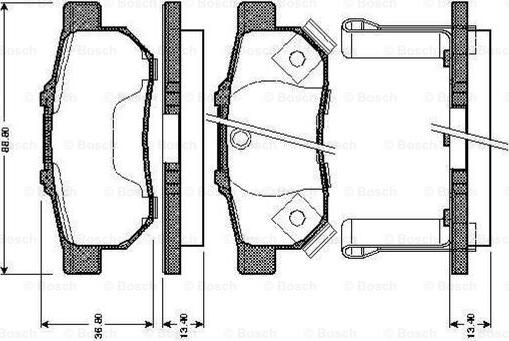 BOSCH 0 986 TB2 573 - Zestaw klocków hamulcowych, hamulce tarczowe parts5.com