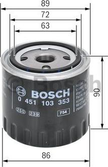 BOSCH 0 451 103 353 - Filtro de aceite parts5.com