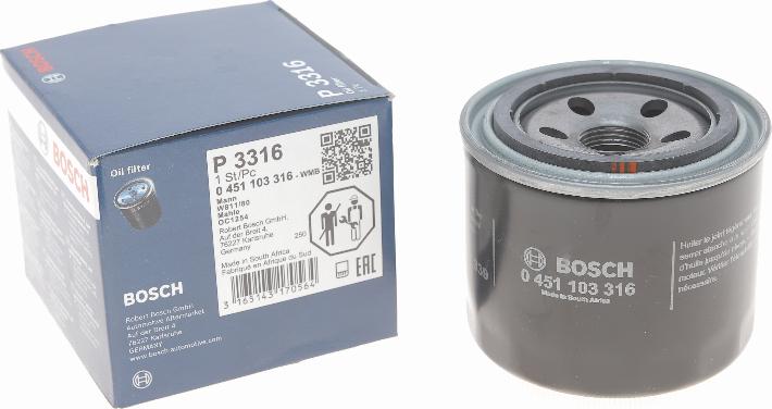 BOSCH 0 451 103 316 - Маслен филтър parts5.com