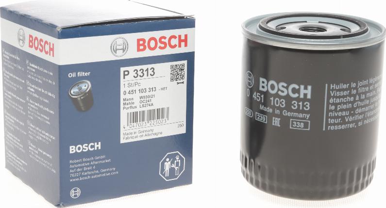 BOSCH 0 451 103 313 - Filtru ulei parts5.com