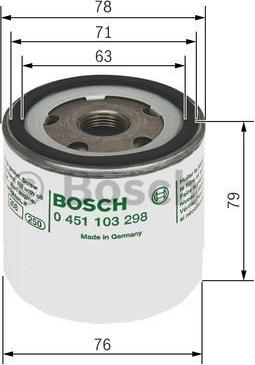 BOSCH 0 451 103 298 - Oljni filter parts5.com