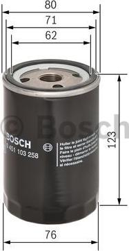 BOSCH 0 451 103 258 - Filtru ulei parts5.com