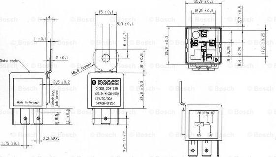 BOSCH 0 332 204 125 - Relay, main current parts5.com