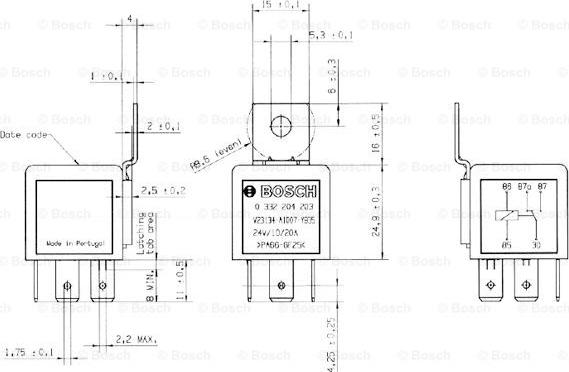 BOSCH 0 332 204 203 - Relay, main current parts5.com