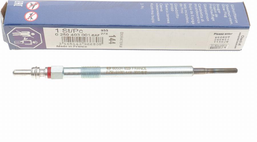 BOSCH 0 250 403 001 - Vzigalne svecke parts5.com