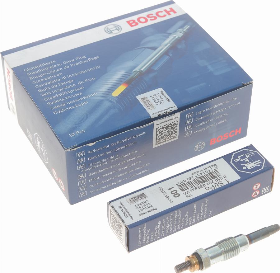 BOSCH 0 250 201 039 - Подгревна свещ parts5.com