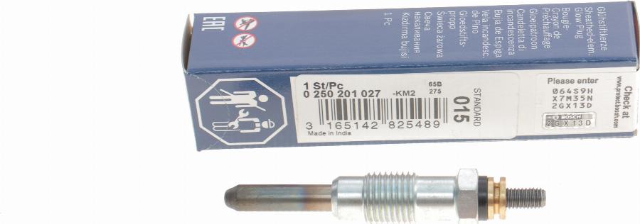 BOSCH 0 250 201 027 - Свеча накаливания parts5.com