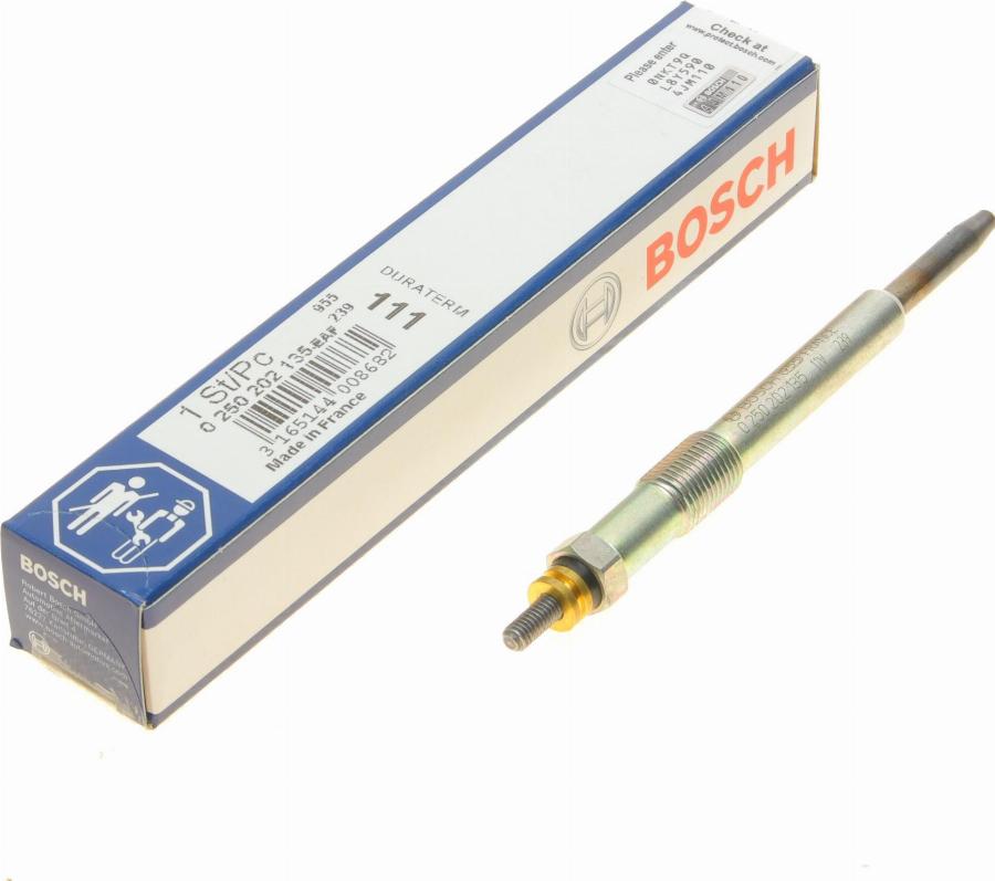 BOSCH 0 250 202 135 - Bujía de precalentamiento parts5.com