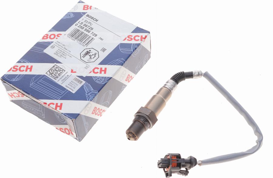 BOSCH 0 258 986 729 - Sonda Lambda parts5.com