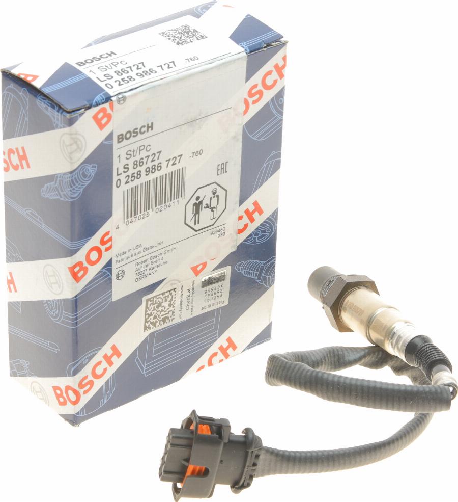 BOSCH 0 258 986 727 - Αισθητήρας λάμδα parts5.com