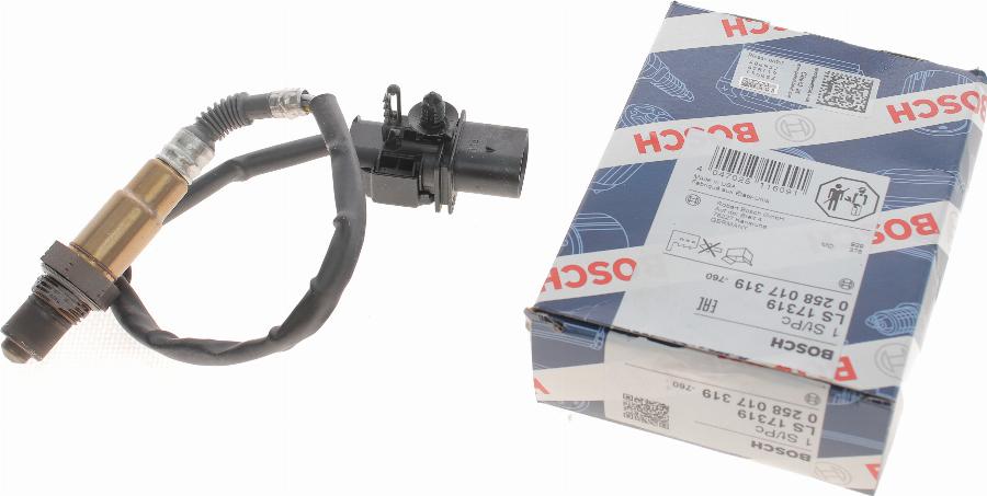 BOSCH 0 258 017 319 - Lambda Sensor parts5.com