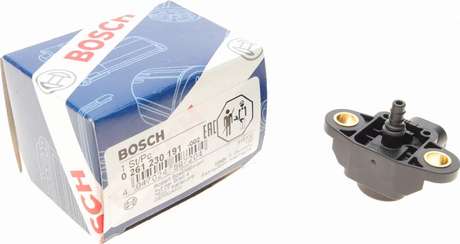 BOSCH 0 261 230 191 - Датчик, налягане при принудително пълнене parts5.com