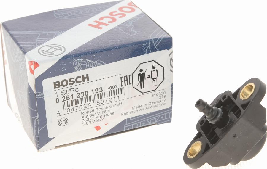 BOSCH 0 261 230 193 - Sensor, Ladedruck parts5.com