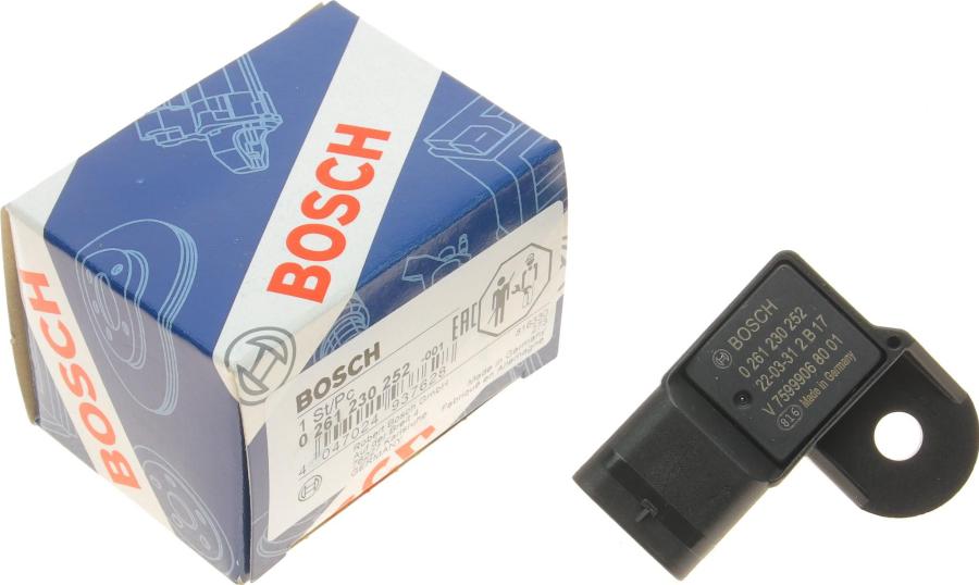 BOSCH 0 261 230 252 - Sensor, boost pressure parts5.com