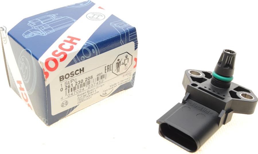 BOSCH 0 261 230 208 - Sensor, presión de sobrealimentación parts5.com