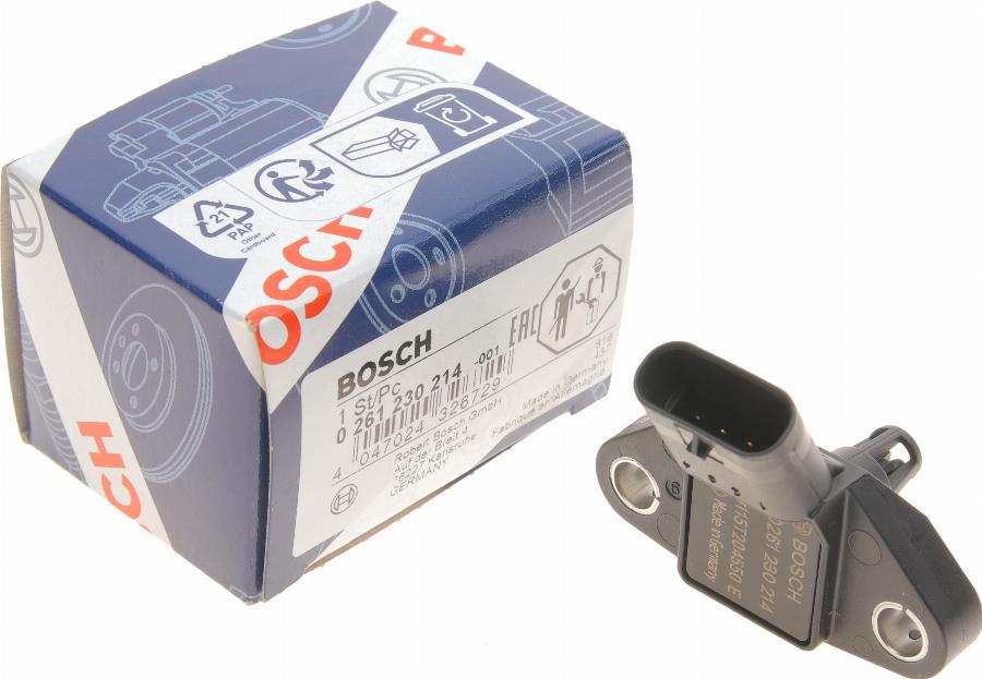 BOSCH 0 261 230 214 - Senzor, tlak polnitve parts5.com