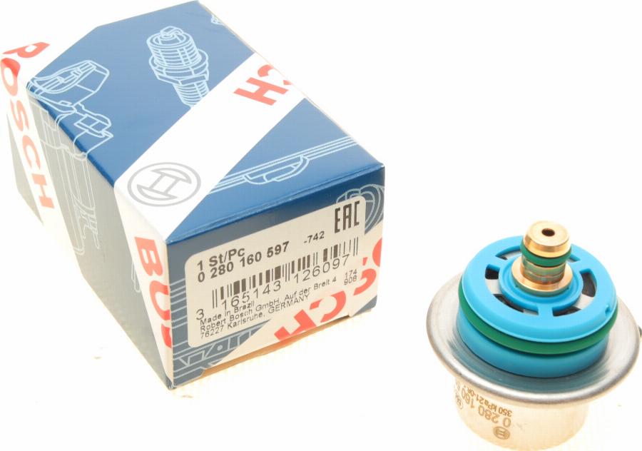 BOSCH 0 280 160 597 - Regulator ciśnienia paliwa parts5.com