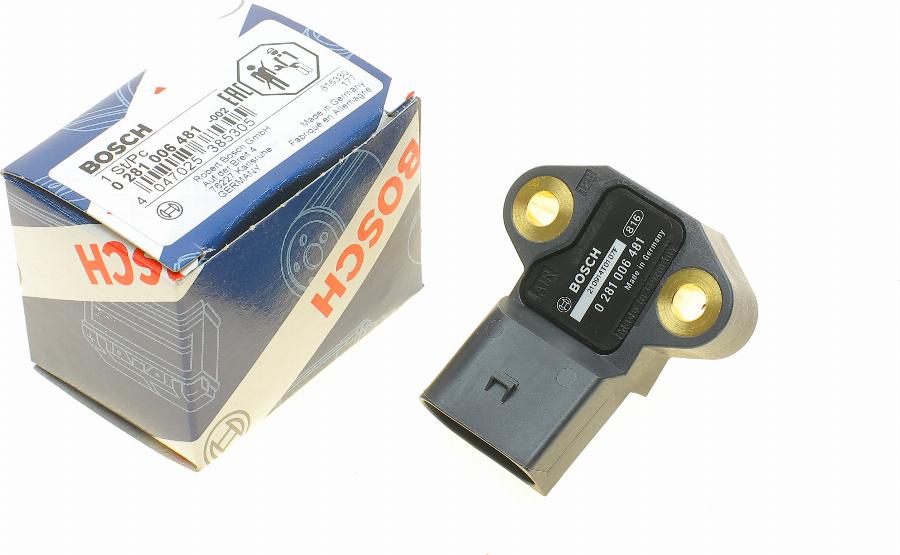 BOSCH 0 281 006 481 - Czujnik, ciśnienie doładowania parts5.com