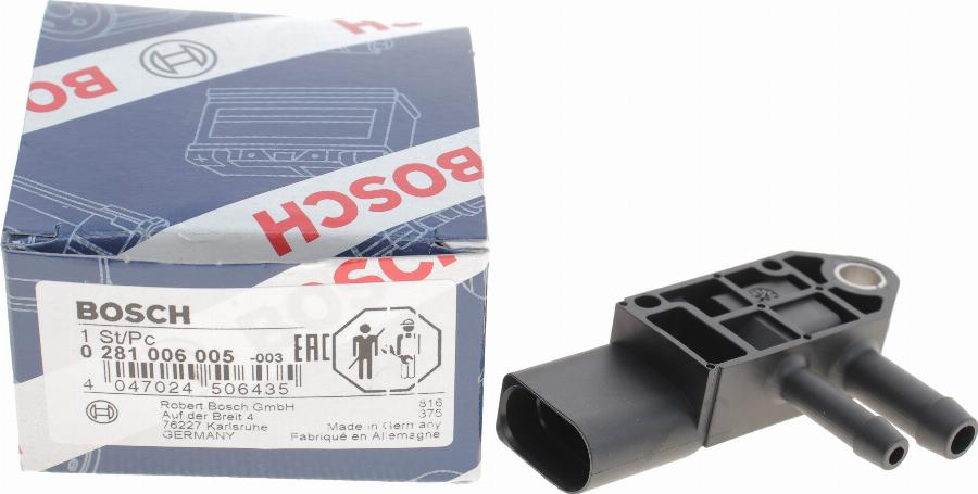 BOSCH 0 281 006 005 - Senzor, presiune gaze evacuare parts5.com