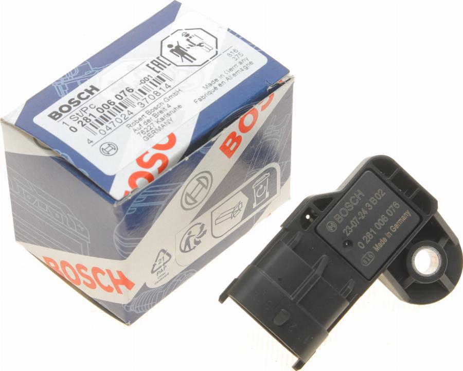 BOSCH 0 281 006 076 - Sensor, presión de sobrealimentación parts5.com