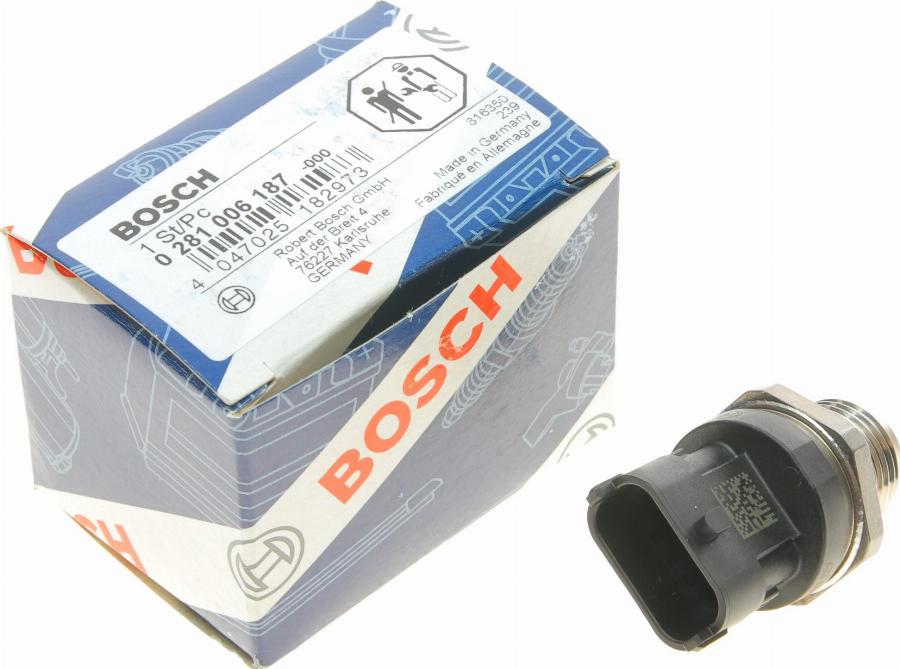 BOSCH 0 281 006 187 - Sensor, presión combustible parts5.com