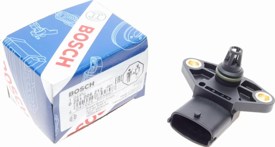 BOSCH 0 281 006 212 - Czujnik, ciśnienie doładowania parts5.com