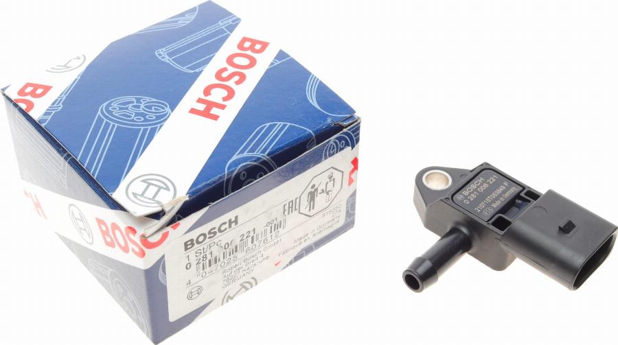 BOSCH 0 281 006 221 - Sensor, presión gas de escape parts5.com