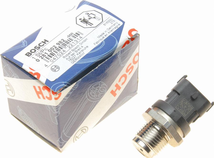 BOSCH 0 281 002 982 - Датчик, налягане на горивото parts5.com