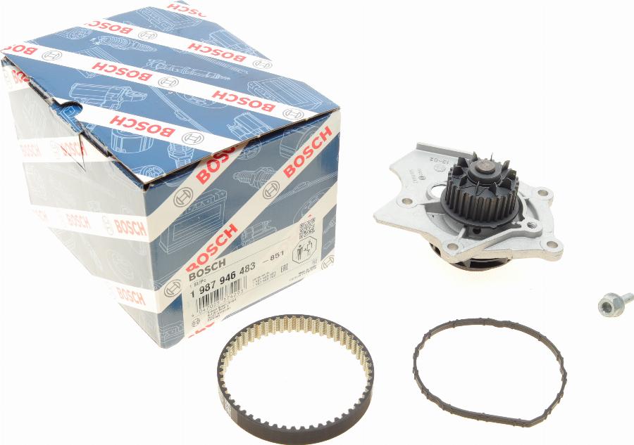 BOSCH 1 987 946 483 - Pompa wodna + zestaw paska rozrządu parts5.com