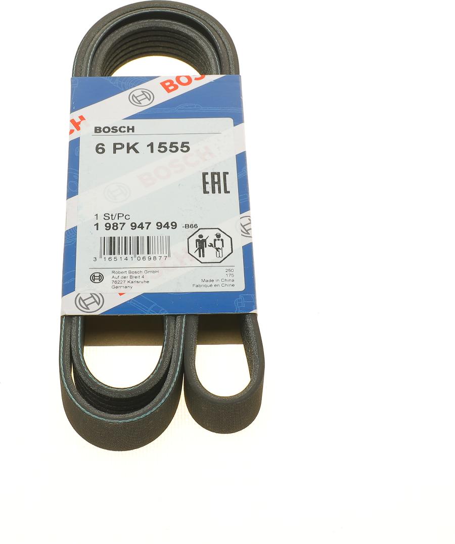 BOSCH 1 987 947 949 - V-Ribbed Belt parts5.com