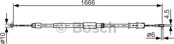 BOSCH 1 987 482 032 - Cable de accionamiento, freno de estacionamiento parts5.com